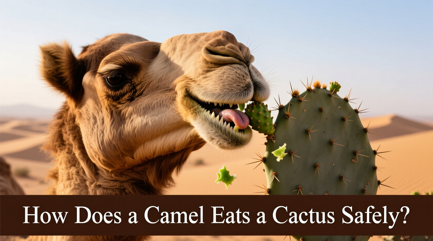 How Does a Camel Eat a Cactus Safely?