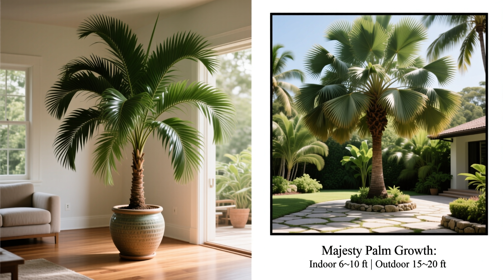 How Big Does a Majesty Palm Get Indoors and Out?