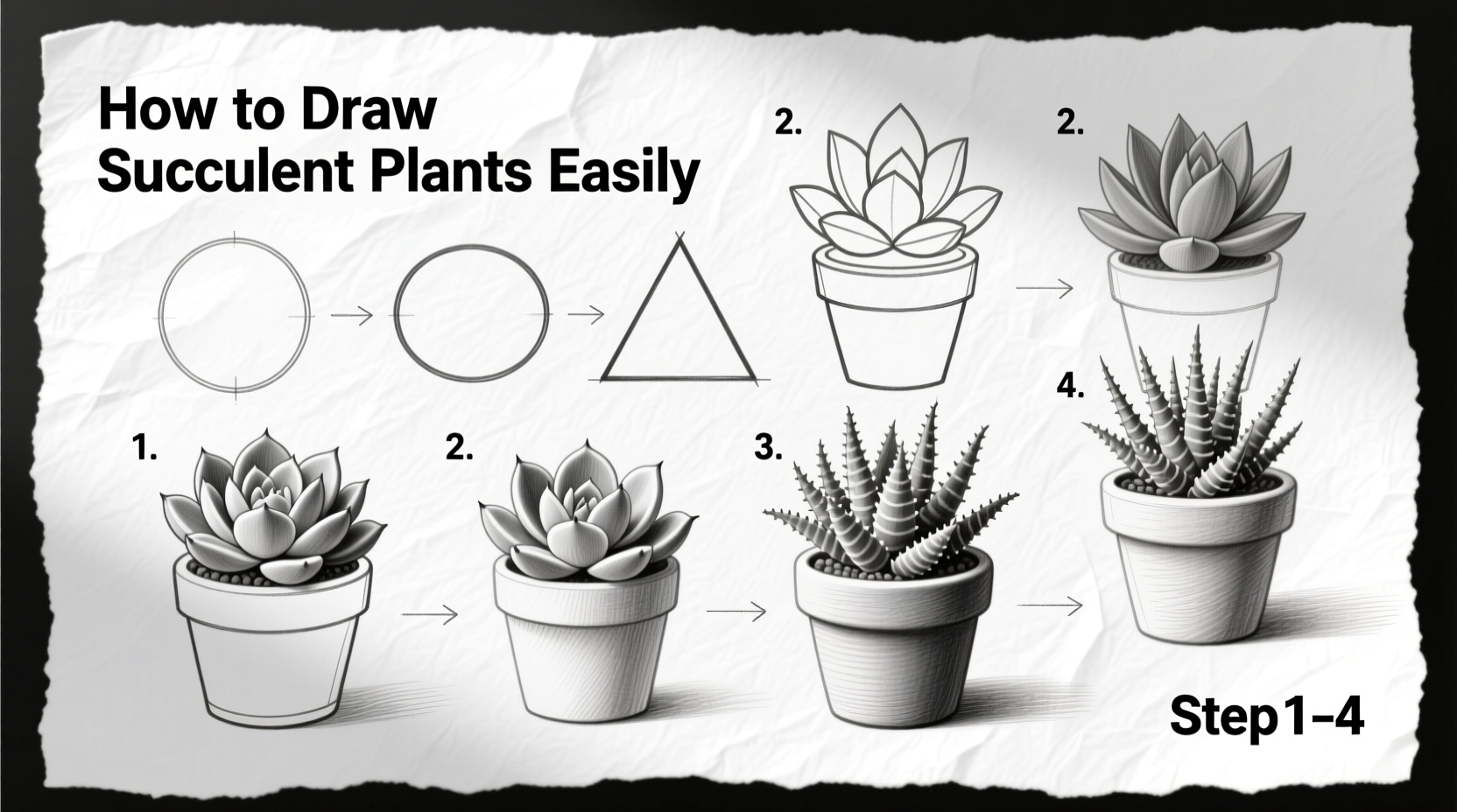 How to Draw Succulent Plants Easily