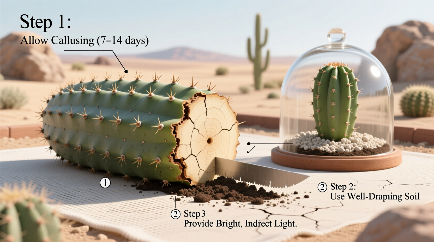 How to Plant a Large Cactus Cutting Successfully