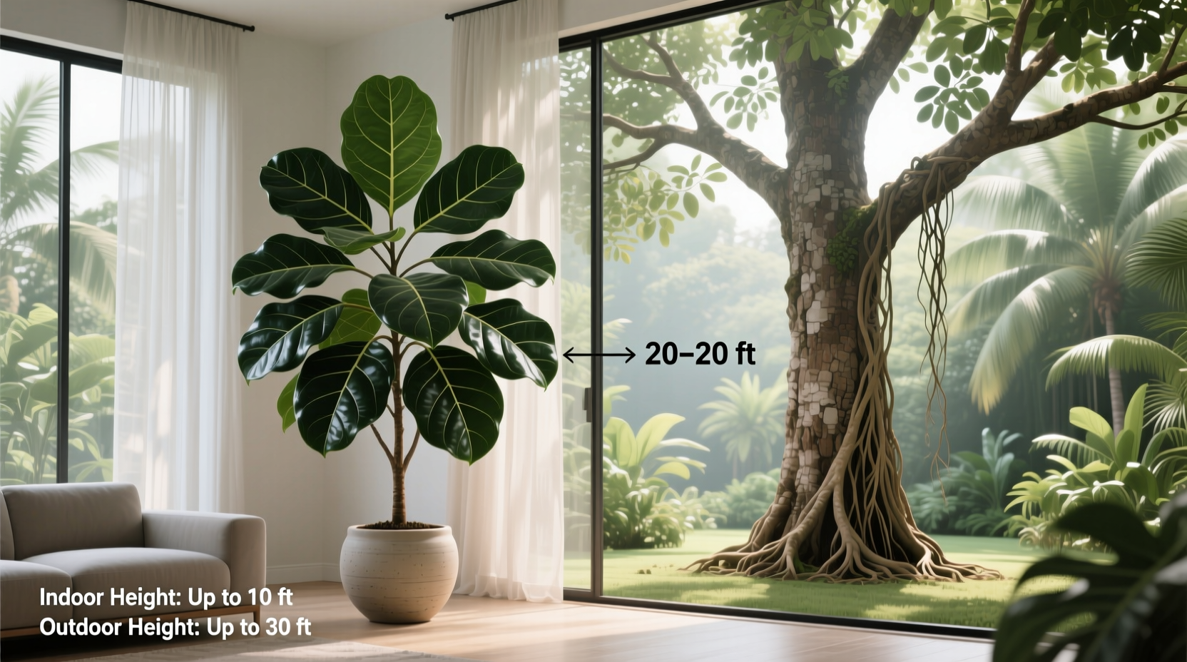 How Big Do Fiddle Leaf Figs Get Indoors and Out?