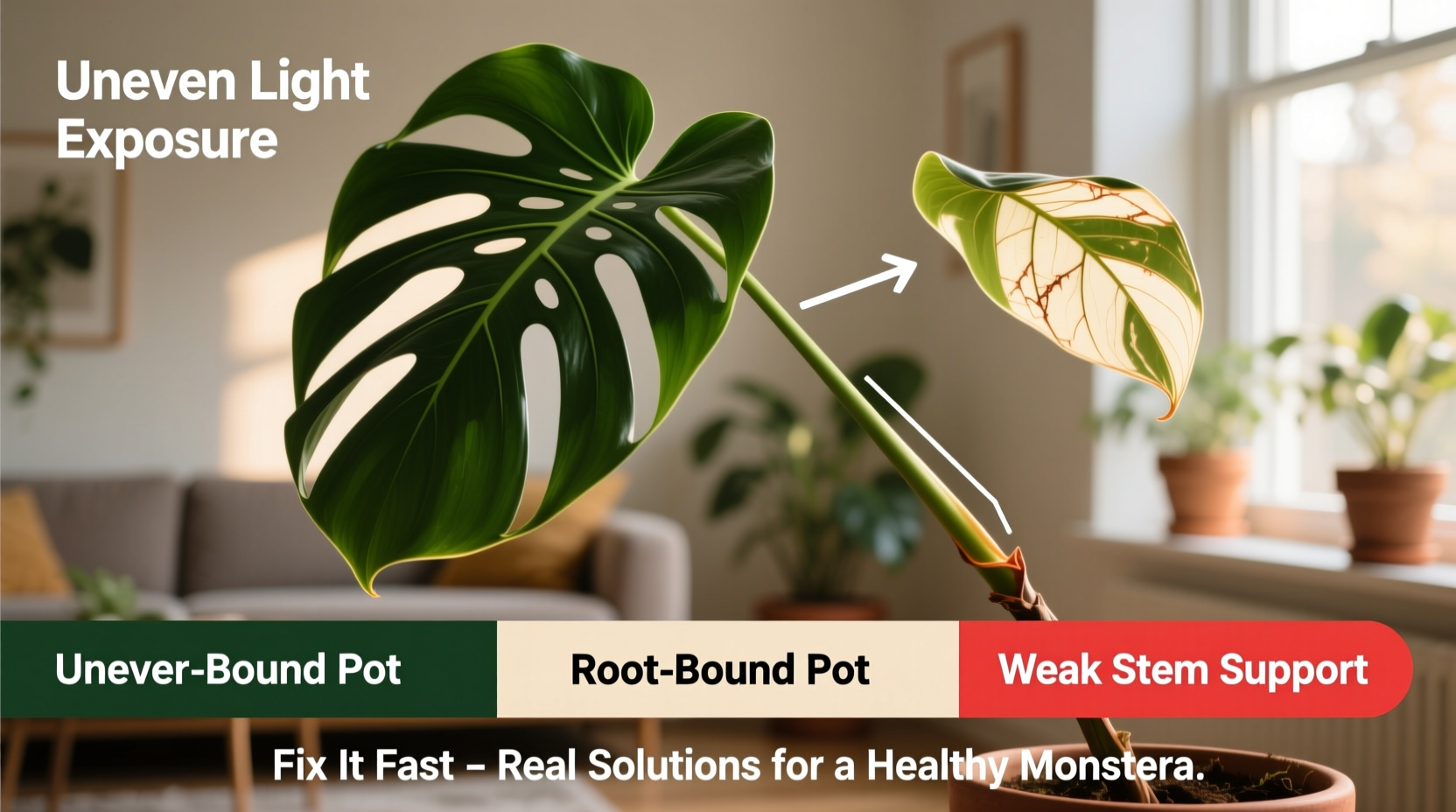 Why Is My Monstera Leaning? Fix It Fast
