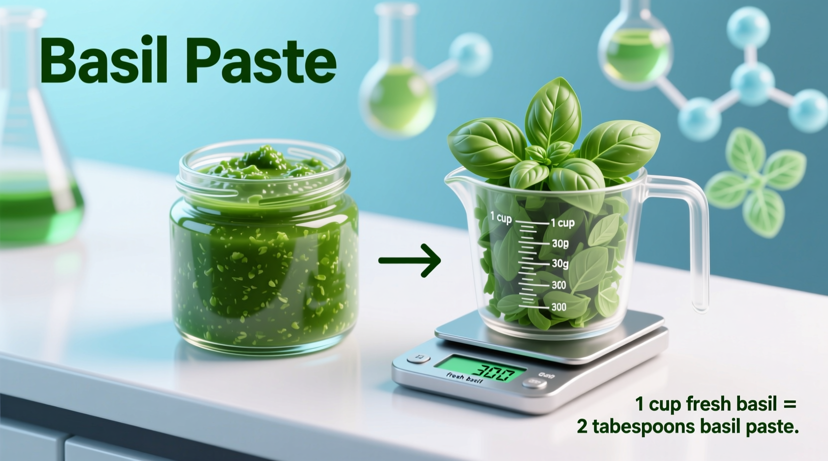 How Much Basil Paste Equals 1 Cup Fresh Basil?