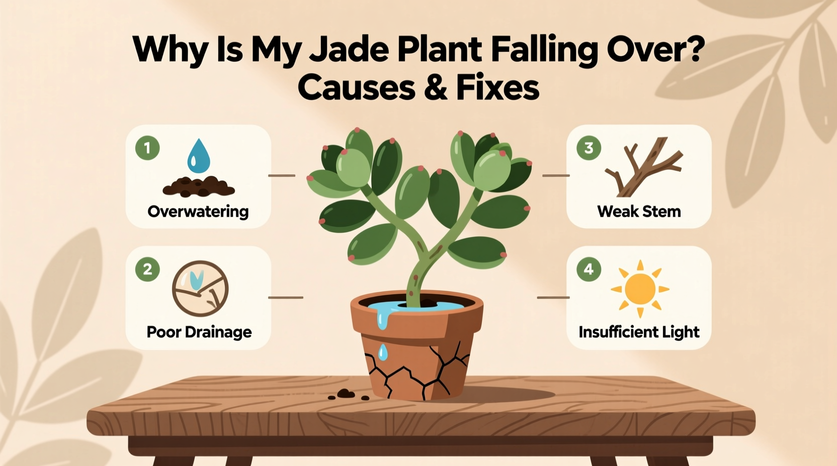 Why Is My Jade Plant Falling Over? Causes & Fixes