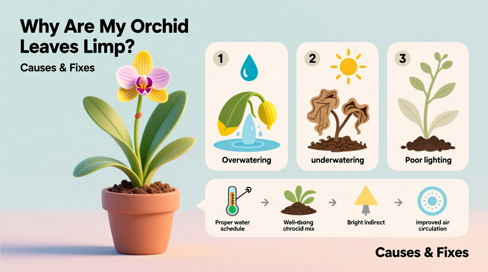 Why Are My Orchid Leaves Limp? Causes & Fixes