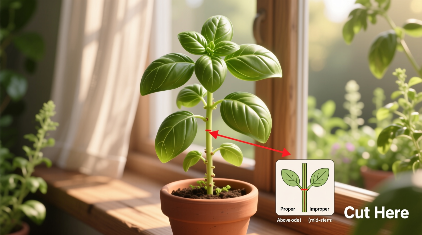 Where to Cut Basil Plant for Maximum Growth