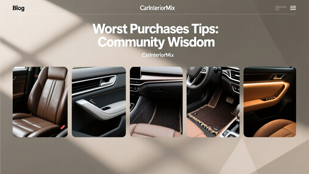 Worst Purchases Tips: Community Wisdom - CarInteriorMix