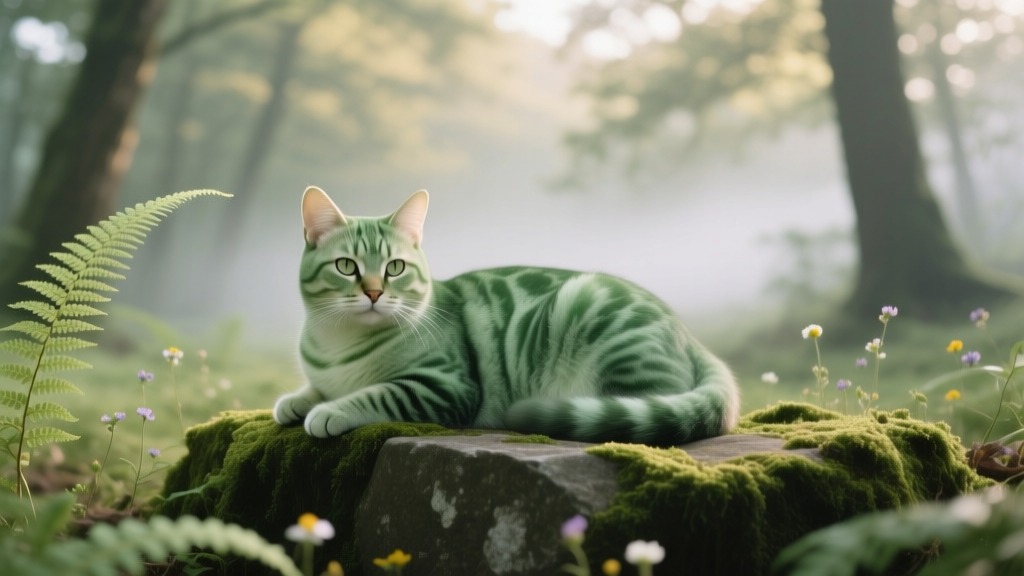 Fern Cat: Green-Natured Calm Breed Type