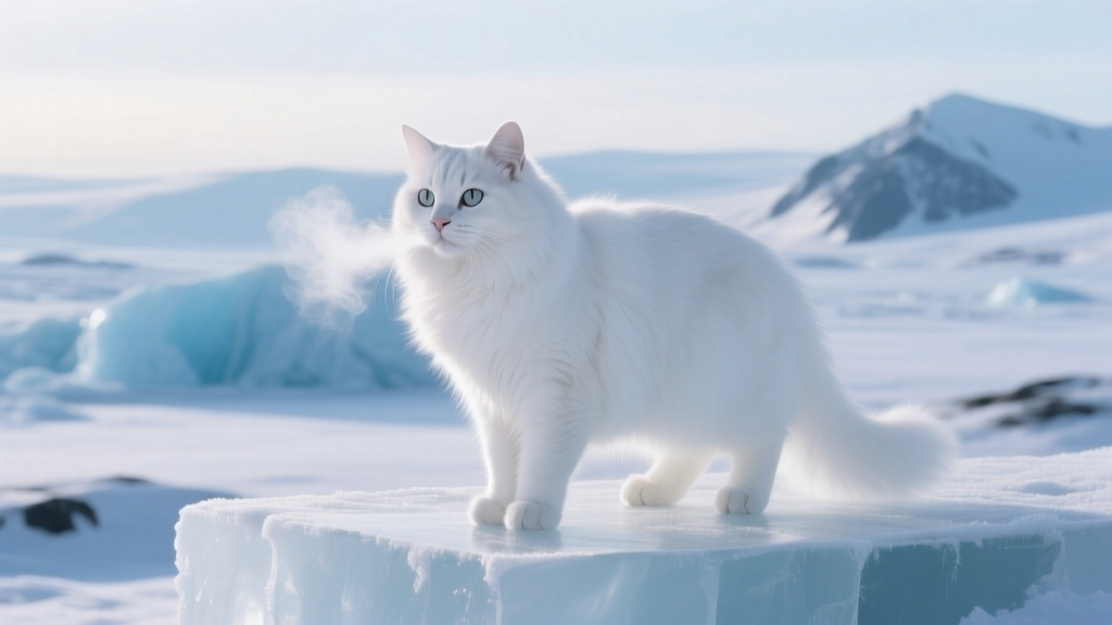 Ice Cat: Arctic-White Thick-Coat Breed