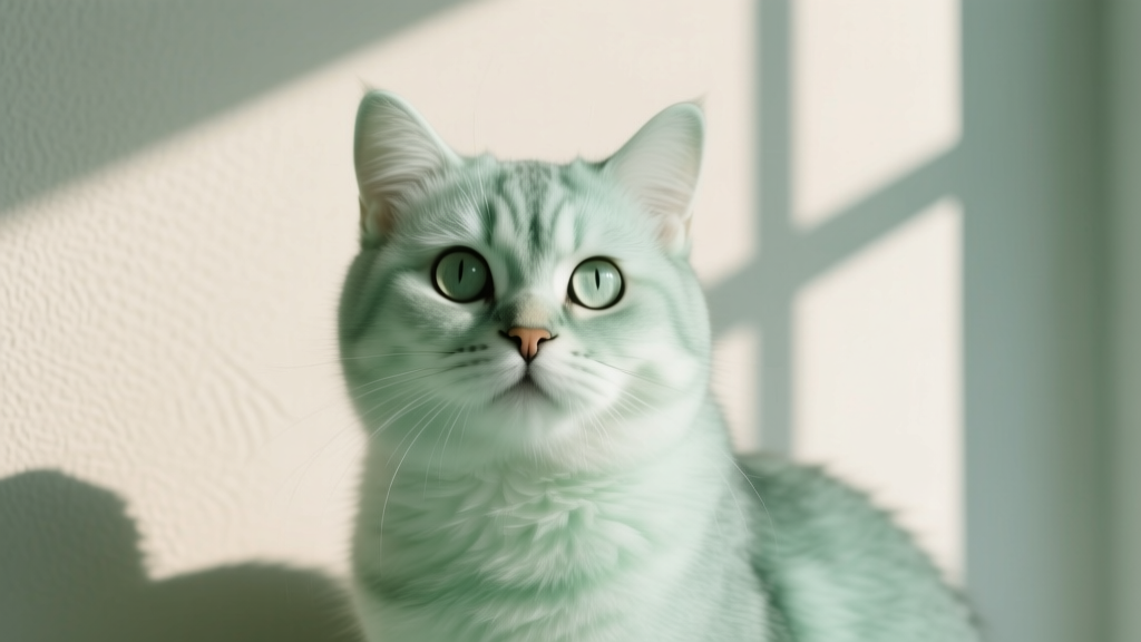 Mint Cat: Fresh-Coat Light Green Hue