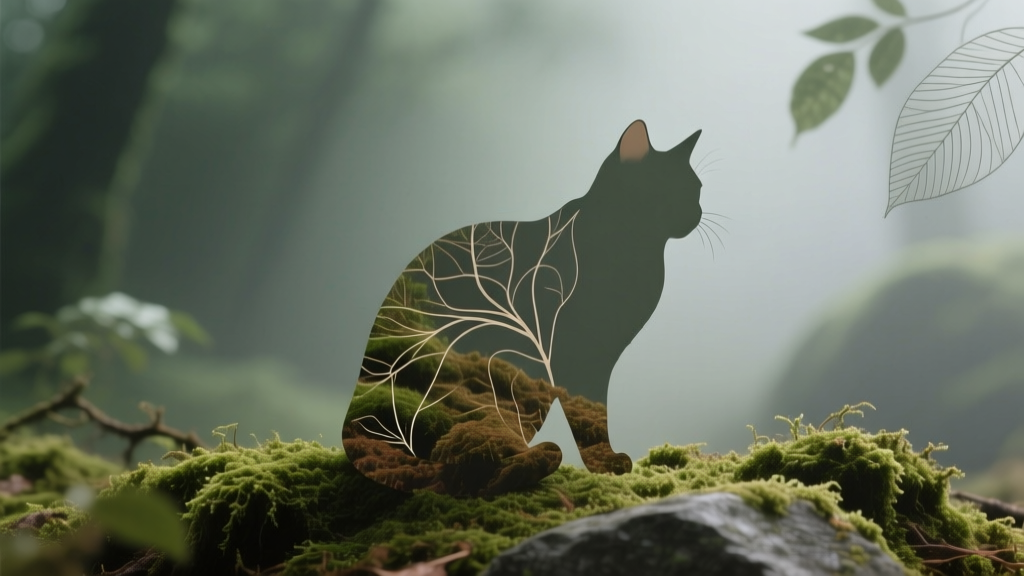 Moss Cat: Camouflage Coat Pattern Lines