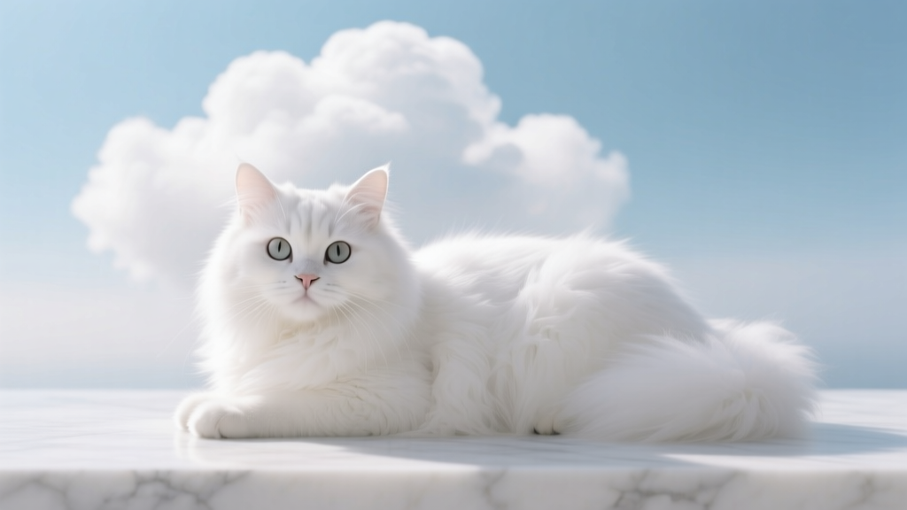 Nimbus Cat: Cloud-White Fluffy Breed Type