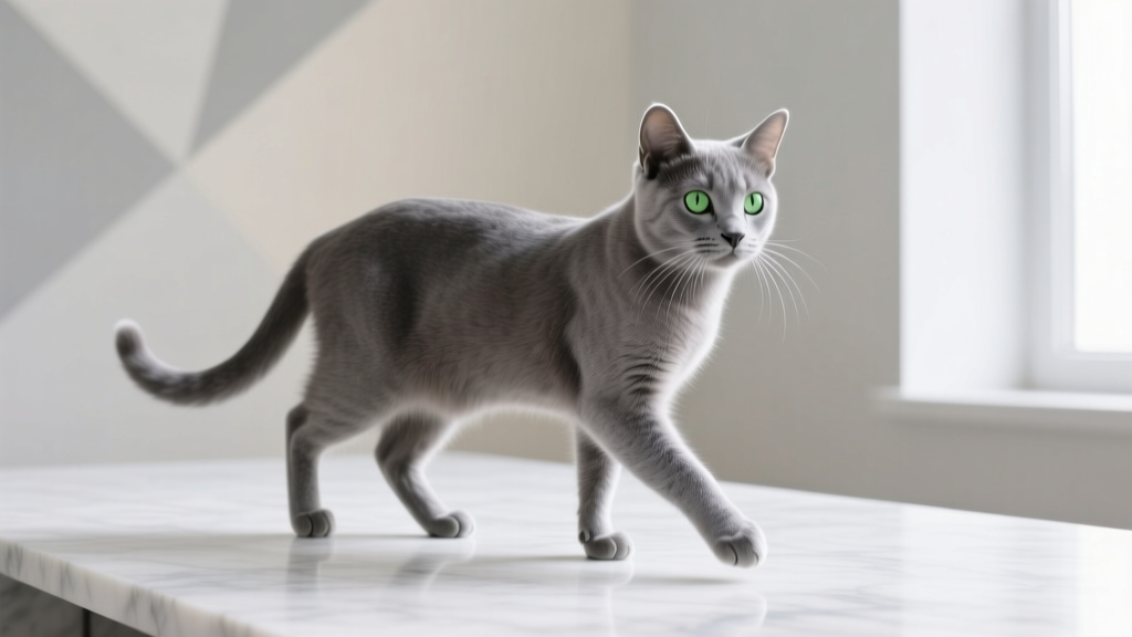 Russian Blue: Shy Elegance in Silver Fur