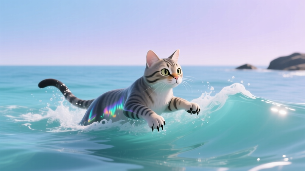 Tide Cat: Ocean-Adapted Swimming Breed