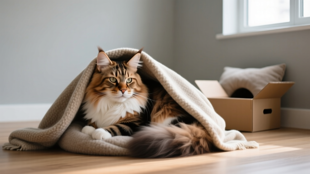 What Is Cat Nesting Behavior Maine Coon? Why Your Gentle Giant Builds Blanket Forts, Hides in Boxes, and Curls in Corners — And When It Signals Stress (Not Just Cuteness)