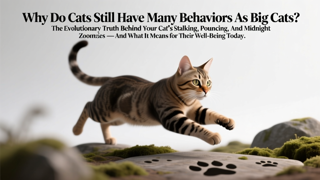 Why Do Cats Still Have Many Behaviors As Big Cats? The Evolutionary Truth Behind Your Cat’s Stalking, Pouncing, and Midnight Zoomies — And What It Means for Their Well-Being Today