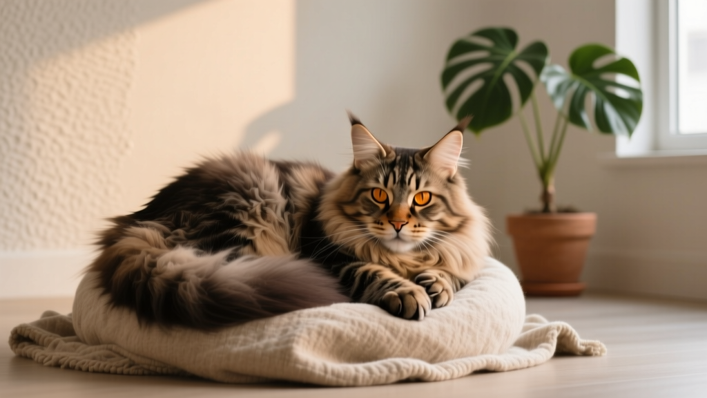 What Is Cat Nesting Behavior Large Breed? Why Your Maine Coon or Norwegian Forest Cat Keeps Digging & Circling Before Napping (It’s Not Anxiety—Here’s What It Really Means)