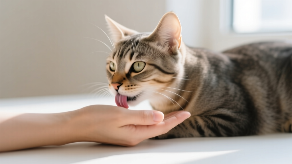 Why Does My Cat Lick Me? Decoding the Surprising Truth Behind a Domestic Cat Grooming Behavior on Humans — It’s Not Affection Alone (And What It Really Signals About Trust, Stress, or Bonding)