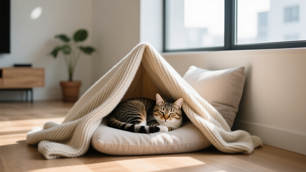 What Is Cat Nesting Behavior? Why Your Cat Builds Blanket Forts, Curls in Shoes, or Hoards Socks (And When It Signals Stress, Pregnancy, or Illness)
