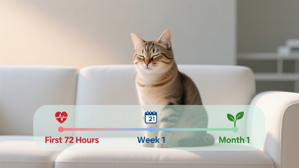 How Soon Will My Cat's Behavior Change After Neutering? What Vets *Actually* See in the First 72 Hours, Week 1, and Month 1 — And Why Waiting 3 Weeks for Calm Is a Dangerous Myth