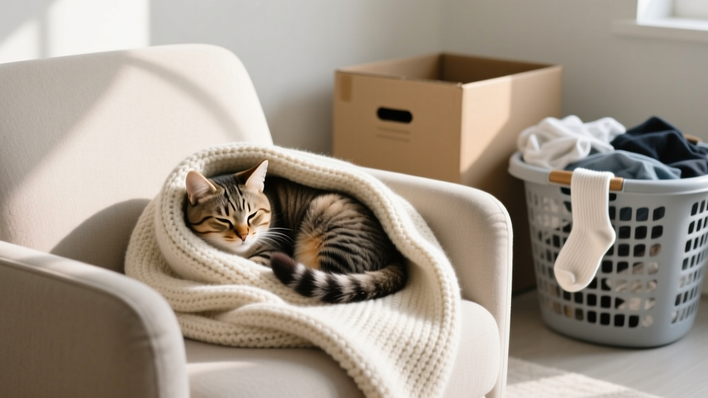 What Is Cat Nesting Behavior for Sleeping? Why Your Cat Burrows in Blankets, Boxes, and Your Laundry (and When It’s a Red Flag You Can’t Ignore)