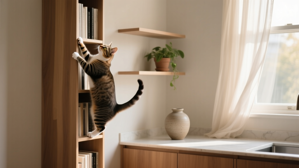 Why Your Cat Keeps Scaling Bookshelves, Curtains, and Counters (and Exactly How to Understand Cat's Behavior for Climbing Without Stress, Punishment, or Broken Vases)