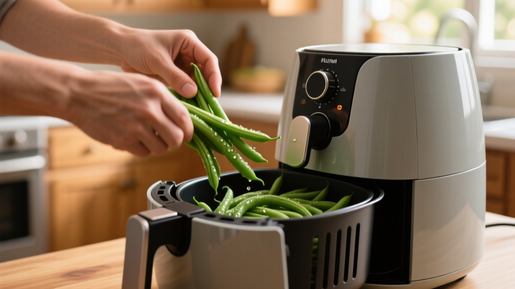 Air Frying Fresh Green Beans: 410°F for 8:30 Yields Crisp...
