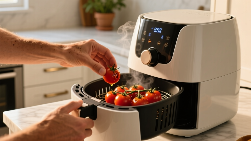 Air Fryer-Roasted Cherry Tomatoes in 8 Minutes: No Splatt...