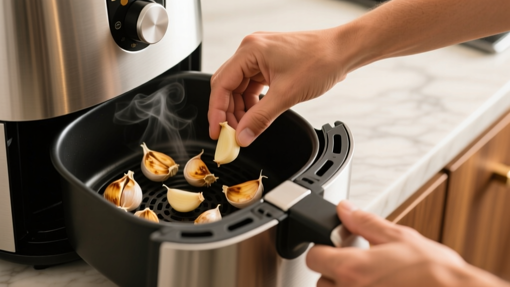 Air Fryer Roasted Garlic Cloves in 12 Minutes: No Foil, N...