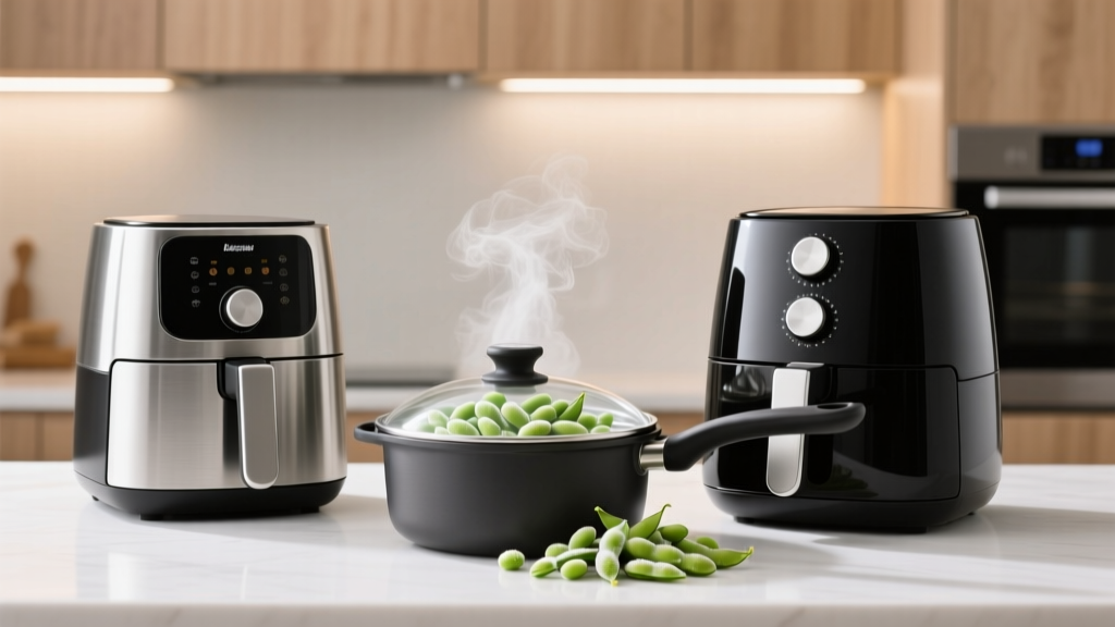 Air Fryer vs. Steamer + Skillet: Cooking Frozen Edamame P...