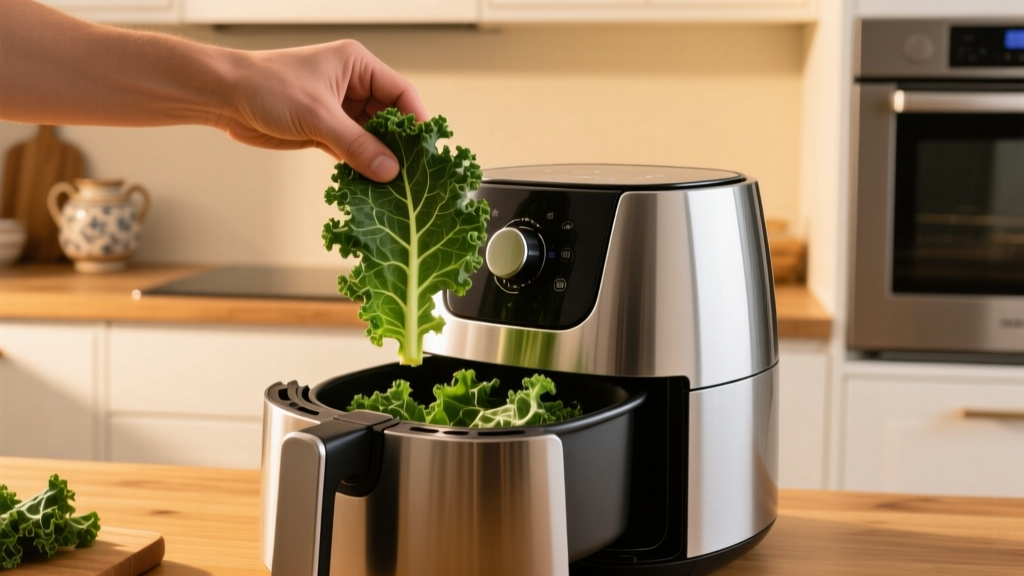 Making Crispy Air-Fried Kale Chips Without Oil: The Salt-...