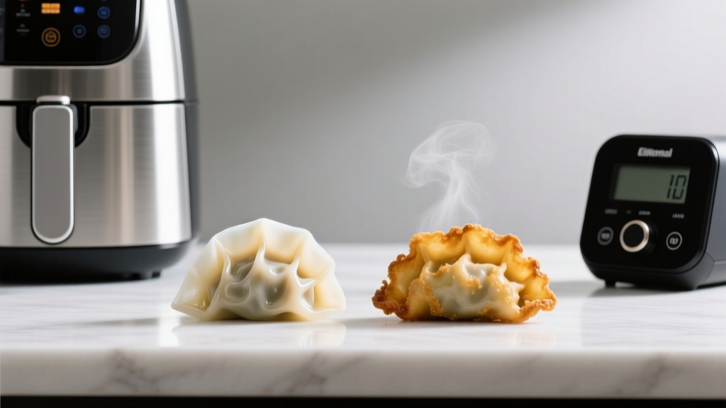 Frozen Wonton Dumplings: Steamed (Bamboo) vs. Air-Fried (...