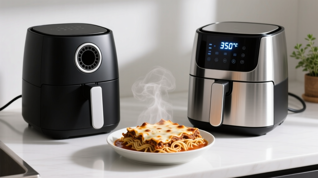 Air Fryer Reheated Leftover Lasagna: Noodle Layer Separat...