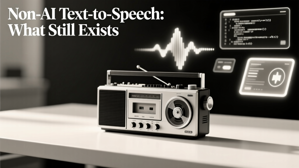 Non-AI Text-to-Speech What Still Exists in 2024: The Underrated, Privacy-First Voices That Outperform AI on Clarity, Control & Compliance
