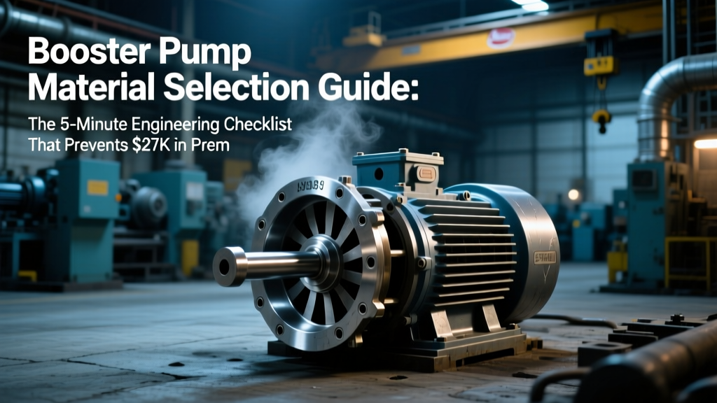 Booster Pump Material Selection Guide: The 5-Minute Engineering Checklist That Prevents $27K in Premature Failures (Fluid Compatibility, Temp, Pressure & Environment — All Covered)