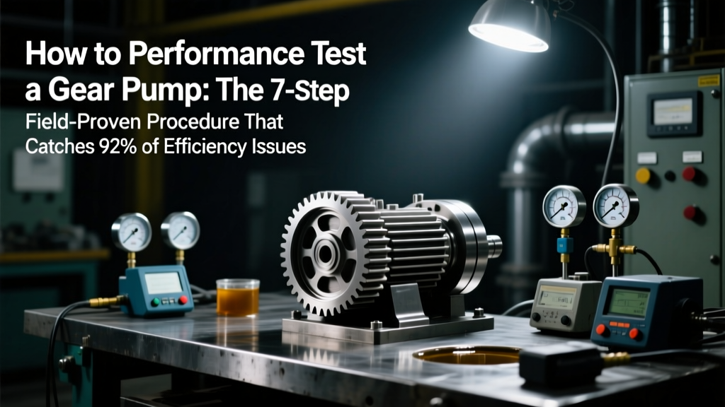 How to Performance Test a Gear Pump: The 7-Step Field-Proven Procedure That Catches 92% of Efficiency Losses Before They Cause Downtime (Avoid These 5 Costly Setup Mistakes)