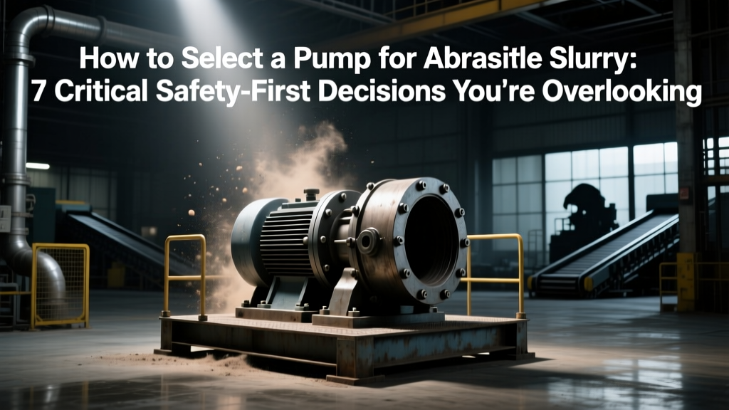 How to Select a Pump for Abrasive Slurry: 7 Critical Safety-First Decisions You’re Overlooking (Especially Wear Material Certification & Speed-Induced Cavitation Risks)