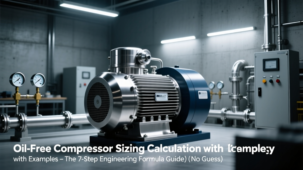 Oil-Free Compressor Sizing Calculation with Examples: The 7-Step Engineering Formula Guide (No Guesswork, No Oversizing, No Costly Downtime — Backed by ISO 8573 & ASME PCC-2 Data)