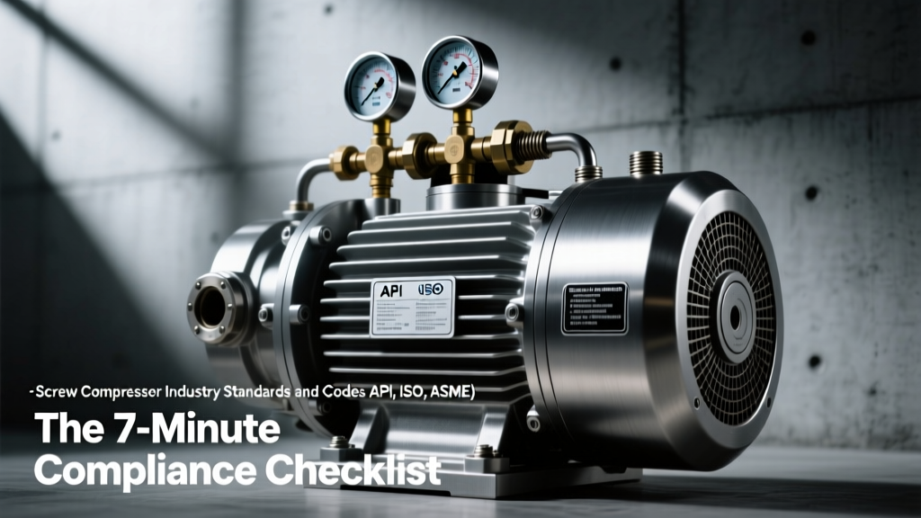 Screw Compressor Industry Standards and Codes (API, ISO, ASME): The 7-Minute Compliance Checklist Every Plant Engineer Needs Before Specifying, Procuring, or Commissioning a New Oil-Flooded or Dry-Running Screw Unit