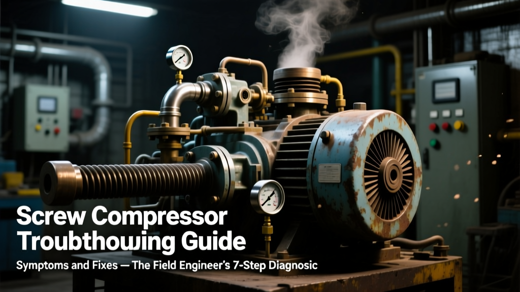 Screw Compressor Troubleshooting Guide: Symptoms and Fixes — The Field Engineer’s 7-Step Diagnostic Protocol That Cuts Downtime by 63% (Backed by ISO 8573-1 Air Quality Data & Real Plant Failure Logs)