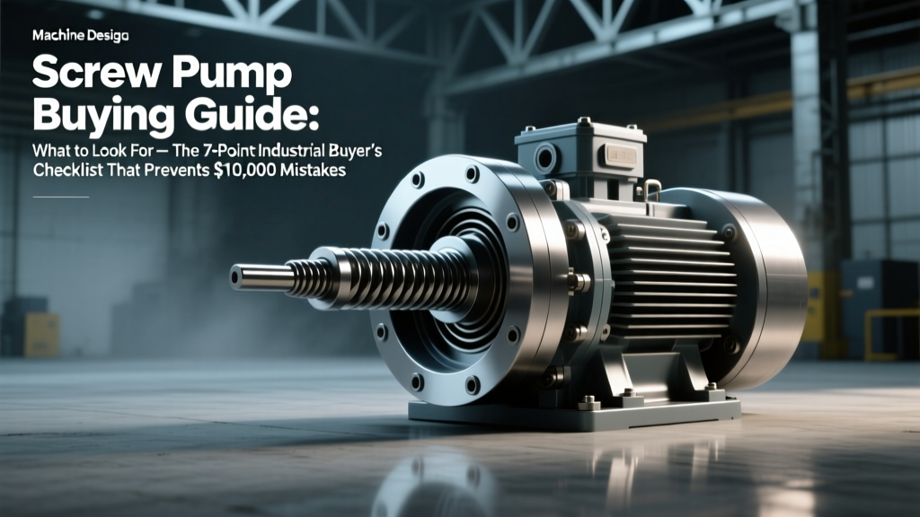 Screw Pump Buying Guide: What to Look For — The 7-Point Industrial Buyer’s Checklist That Prevents $12K+ in Hidden Lifetime Costs (Leakage, Downtime & Premature Failure)