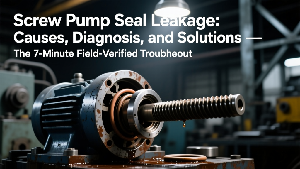 Screw Pump Seal Leakage: Causes, Diagnosis, and Solutions — The 7-Minute Field-Verified Troubleshooting Protocol That Stops Leaks Before They Trigger Downtime (No Guesswork, No OEM Callbacks)