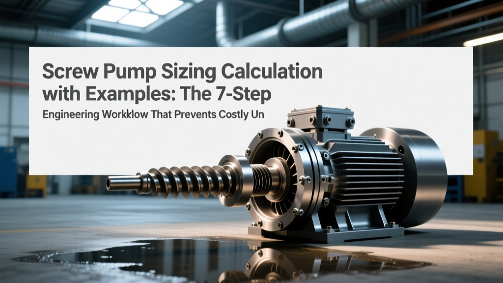 Screw Pump Sizing Calculation with Examples: The 7-Step Engineering Workflow That Prevents Costly Undersizing (and Why 62% of Field Failures Trace Back to NPSH miscalculations)