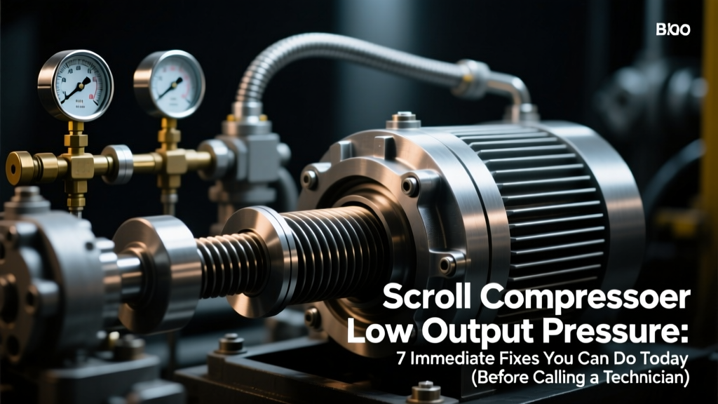 Scroll Compressor Low Output Pressure: 7 Immediate Fixes You Can Do Today (Before Calling a Technician) — Root-Cause Diagnosis, Real-World Troubleshooting Steps, and ISO 8573-1–Compliant Prevention Strategies