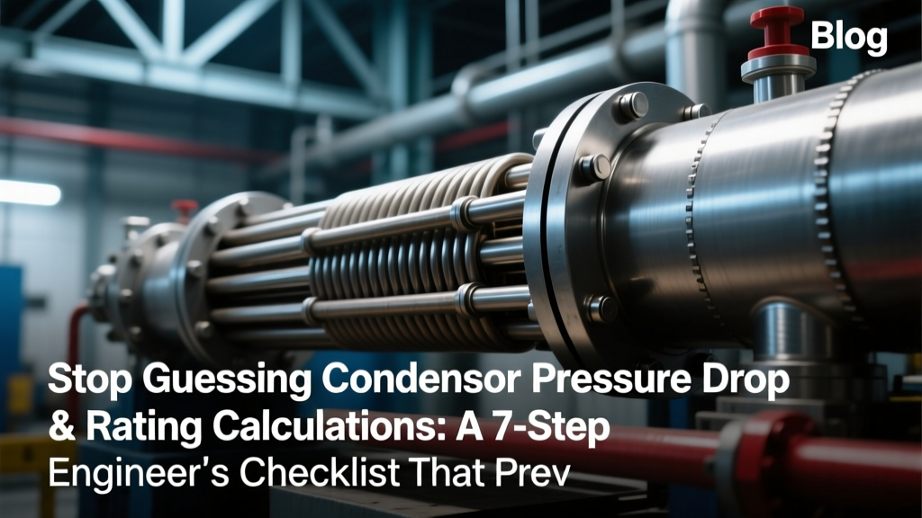 Stop Guessing Condenser Pressure Drop & Rating Calculations: A 7-Step Engineer’s Checklist That Prevents Chiller Trips, Avoids ASME Noncompliance, and Cuts Commissioning Delays by 40% (With Real-World Formulas, Unit-Corrected Examples, and API 510 Safety Margin Rules)