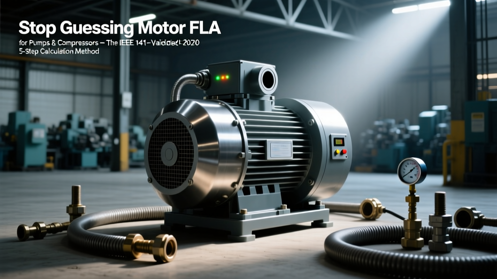 Stop Guessing Motor FLA for Pumps & Compressors: The IEEE 141-2020–Validated 5-Step Calculation Method That Accounts for Real-World Power Factor Drop and Efficiency Loss (Not Nameplate Only)