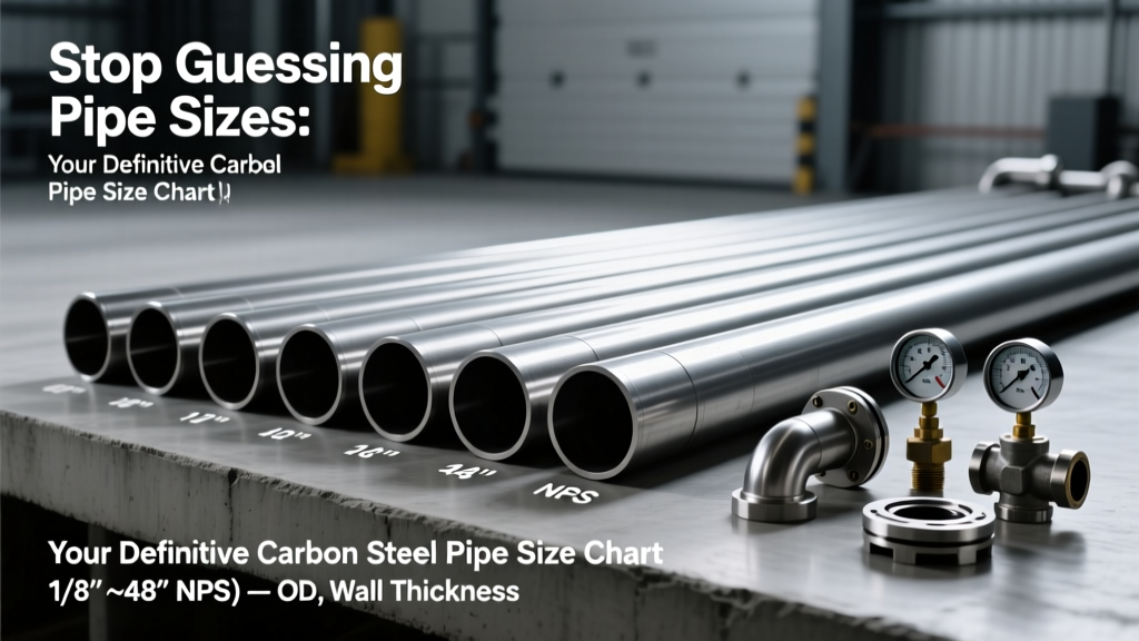 Stop Guessing Pipe Sizes: Your Definitive Carbon Steel Pipe Size Chart (1/8"–48" NPS) — OD, Wall Thickness, Weight per Foot, and ASME B36.10M Compliance Verified