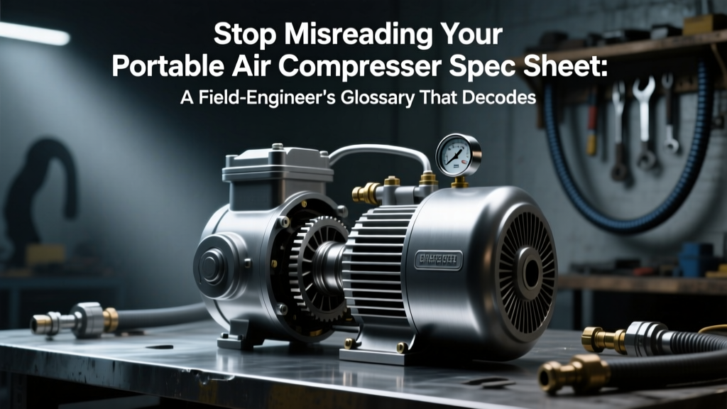 Stop Misreading Your Portable Air Compressor Spec Sheet: A Field-Engineer’s Glossary That Decodes Real-World Performance Metrics (Not Marketing Jargon) — Including ISO 8573-1 Class, FAD vs. Displacement, and Why ‘PSI’ Alone Is Meaningless Without Duty Cycle Context
