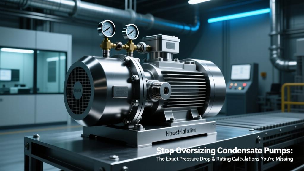 Stop Oversizing Condensate Pumps: The Exact Pressure Drop & Rating Calculations You’re Missing (With Real-World Formulas, ASME B31.1 Correction Factors, and 3.2× Safety Margin Validation Data)