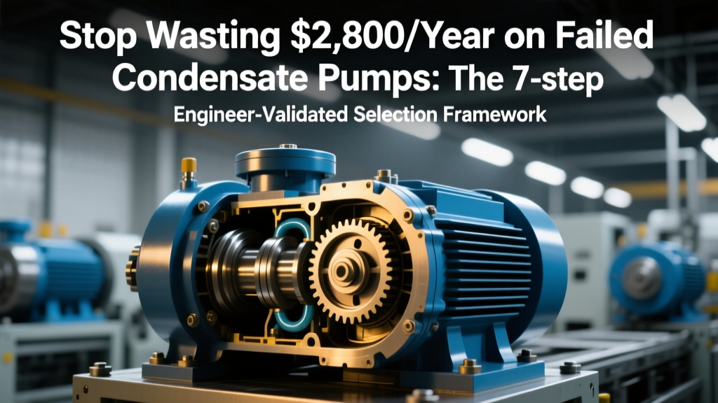 Stop Wasting $2,800/year on Failed Condensate Pumps: The 7-Step Engineer-Validated Selection Framework (Sizing, NPSH, Material Compatibility & Real-World Application Mapping Included)